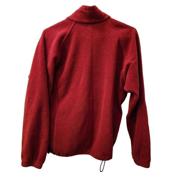 Columbia Sport Full Zip Jacket Brick Red Fleece Jacket With Pockets And Drawstri - Picture 2 of 4
